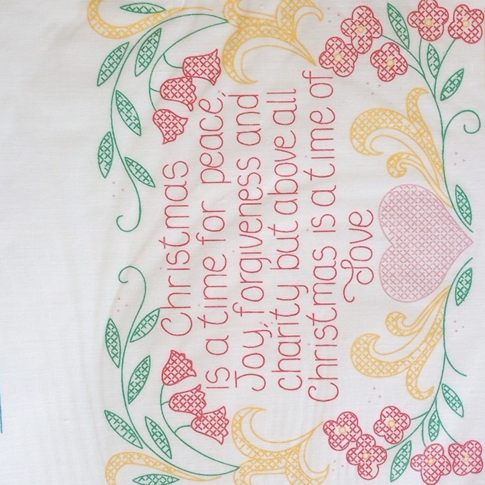 NWT 3 Bucilla Christmas Stamped Cross Stitch Samplers. Snowman Joy Holly Flowers - Picture 4 of 7